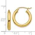thumbnail image 4 of 14K Yellow Gold Polished 3mm Round Hoop Earrings, 4 of 4