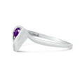 thumbnail image 4 of 14k White Gold Round Amethyst Heart Ring, 4 of 6