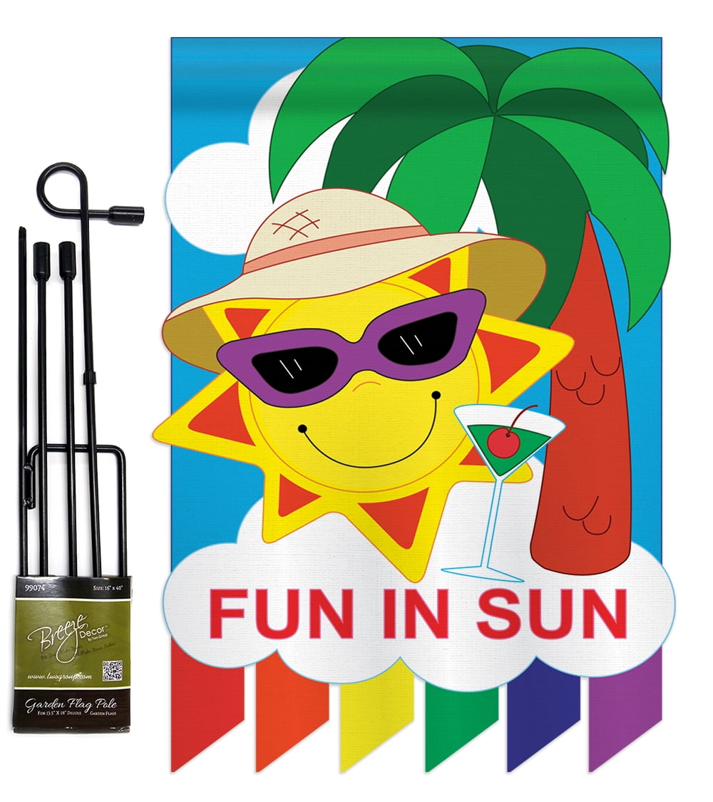 Fun in Sun Summer The Applique Decorative Vertical 13" x 18.5" Double