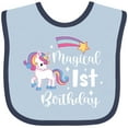 thumbnail image 3 of Inktastic Magical 1st Birthday Rainbow Unicorn with Star Boys or Girls Baby Bib, 3 of 4