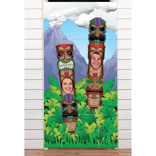 Plastic Tiki Totem Pole Photo Door Banner Luau Party Decoration Walmart Com Walmart Com