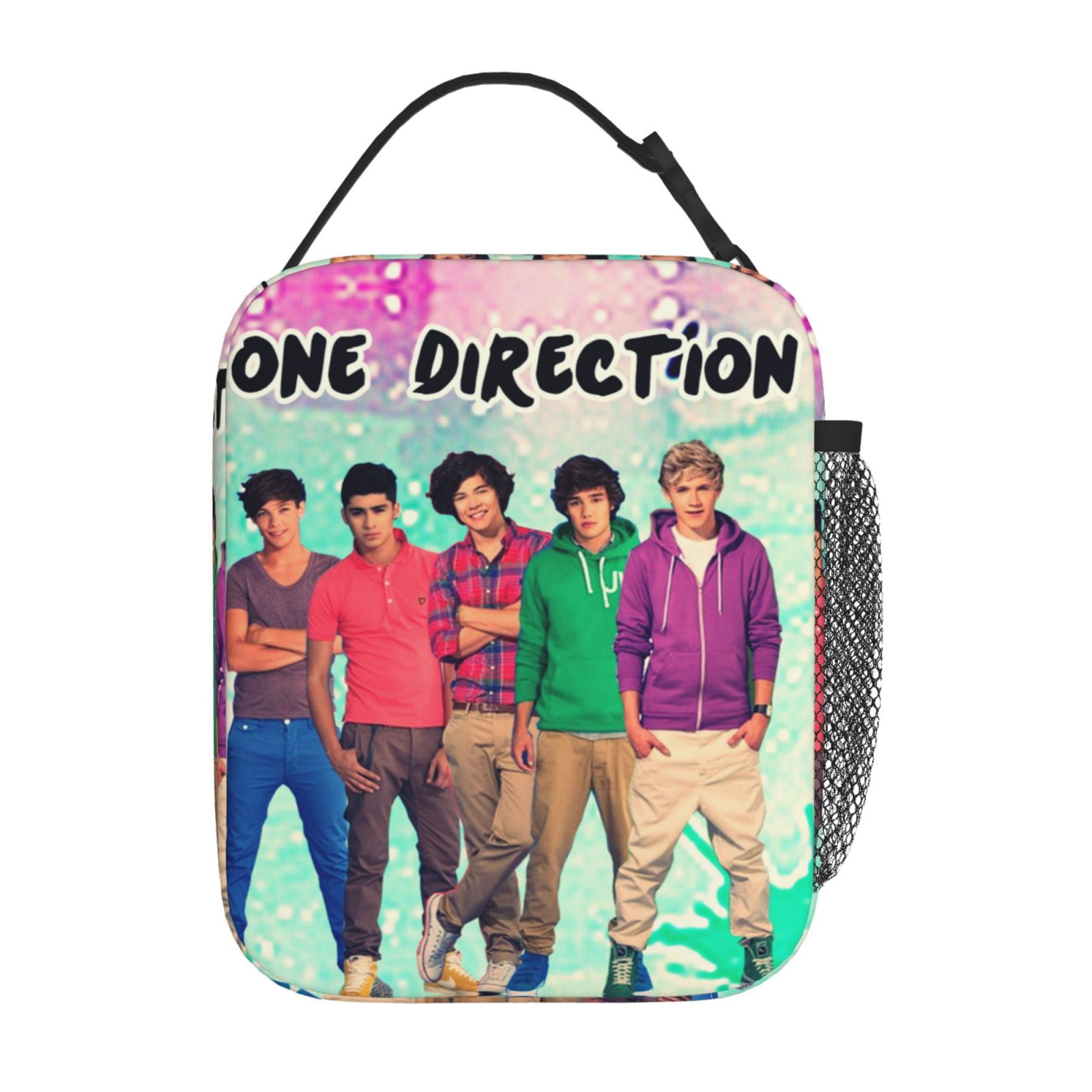 One Direction 1D Lunch Bag Insulated Portable Reusable Lunch Box With Zipper For Picnic Work Office Travel
