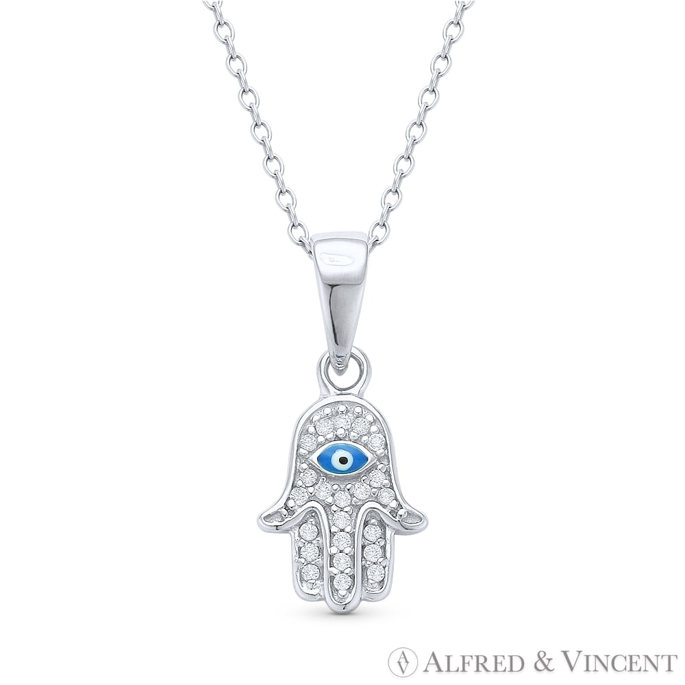 SWAOOS Hamsa Hand Evil Eye Pendant Necklace Women Stainless Steel Amulet Choker Chain Religious Jewish Men Jewelry Gift 