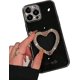 thumbnail image 1 of Compatible con iPhone 12 Pro Funda para niñas y mujeres Linda funda con revestimiento de diamantes de imitación con purpurina y soporte plegable con forma de corazón Parte trasera rígida de PC Parac, 1 of 1