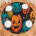 thumbnail image 2 of Halloween Colorful Jack Lanterns Round Fitted Tablecloth with Elastic Edge,Dining Table Cover Waterproof,Outdoor Round Tablecloth for Camping,Dining,Indoor and Outdoor, 2 of 7