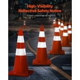 thumbnail image 2 of VEVOR Safety Cones, 10PCS 28" Traffic Cones, PVC Orange Construction Cones, 2 Reflective Collars Traffic Cones with Weighted Base and Hand-Held Ring Used for Traffic Control, Driveway Road Parking, 2 of 9