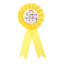 Uxcell Birthday Award Ribbon, 6" Award Ribbon Brooch Birthday Badge Ribbon Celebration Accessory, Yellow