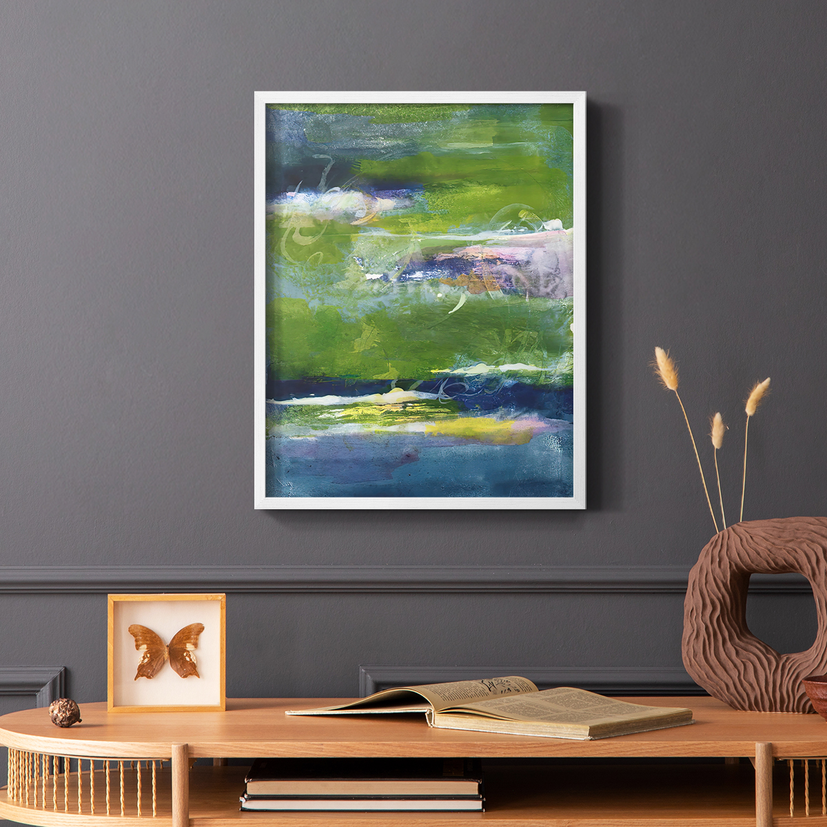 Bales of Color I Framed Print in White Solid Wood Framed Print No Nail Hanging
