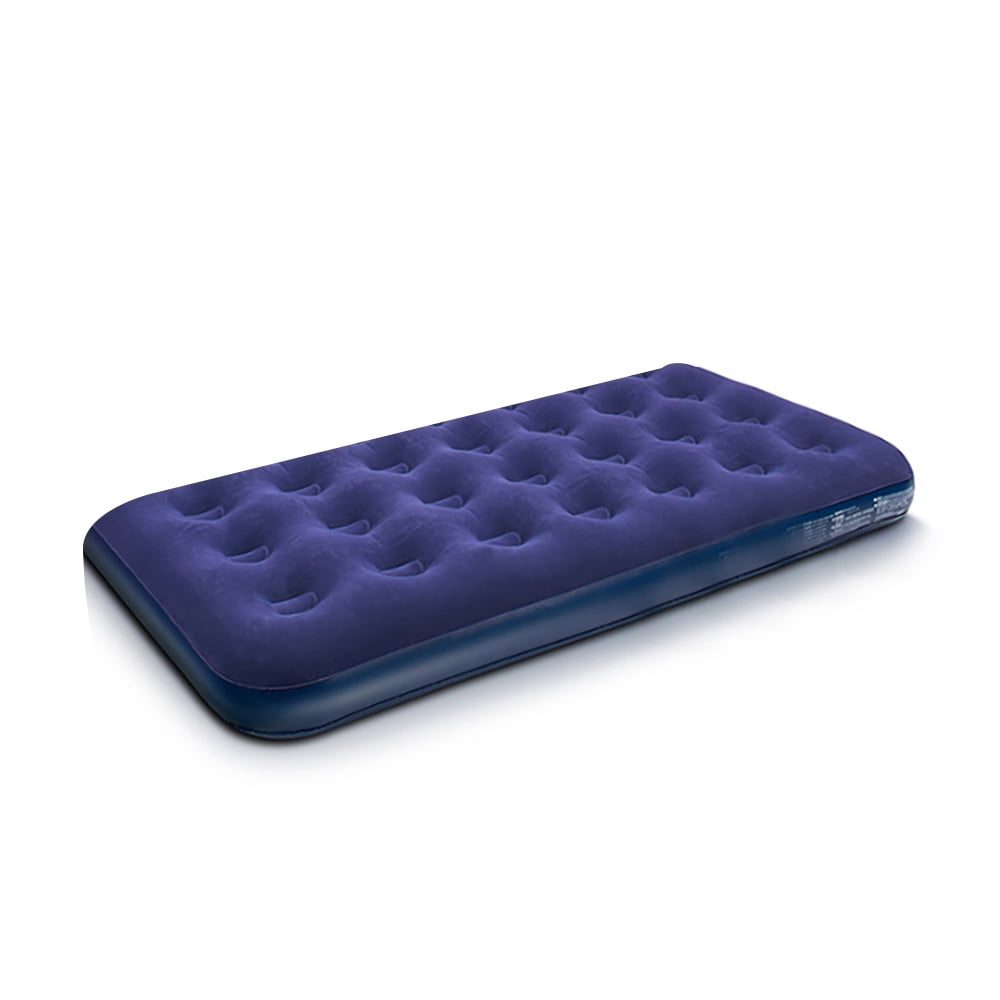 Flocked Air Bed Comfy Inflatable Single Mattress 22cm High Foldable Portable 