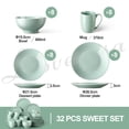 thumbnail image 6 of LOVECASA, Series Sweet, 32-Piece Porcelain Dinnerware Set, Light Green Dinner Set, Service for 8, 6 of 9