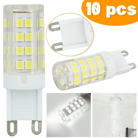 

DEELLEEO 10 Pcs G9 LED Corn Bulb Light 120V AC Candlestick Ceiling Fan Llight Daylight White