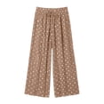 thumbnail image 7 of Women's High Waist Polka Dot Wide Leg Pants Elastic Waist Casual Flowy Trousers For Vacation, 7 of 7