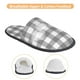 thumbnail image 3 of Balery Gray Checkboard Pantuflas de Casa de Felpa Silenciosas con Diseño Estampado, Zapatillas Cómodas Antideslizantes de Algodón para Interior-Medium, 3 of 8