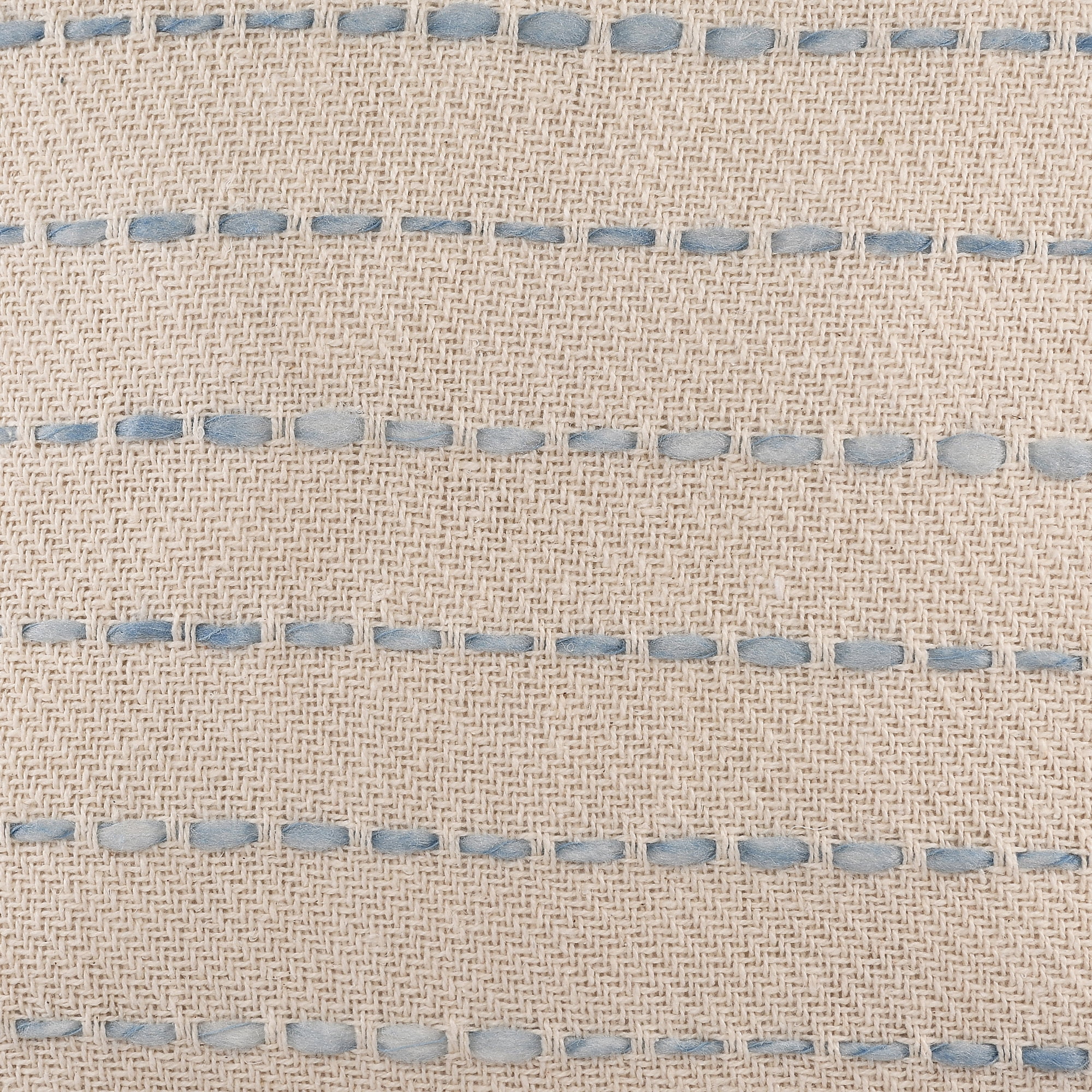 Ox Bay Top Variegated Stripe Cotton Blend Handmade Throw Pillow with Tassels, 20" x 20"