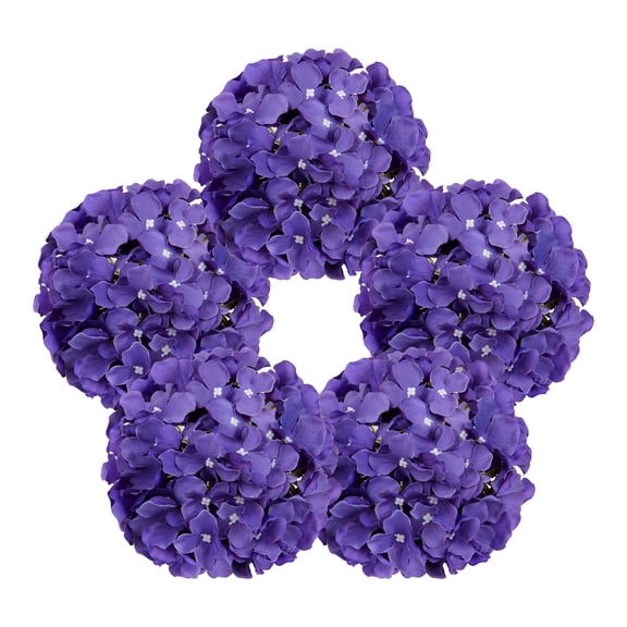 5 Pack Detachable Stem Silk Hydrangea Heads For Home & Wedding Decorations Easy To Arrange Floral