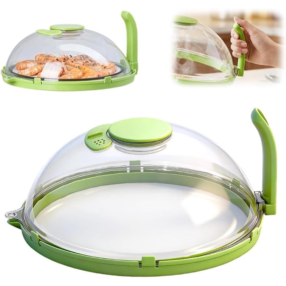 Microwave Splatter Cover with Water Steamer – 10 Inch Food Cover with Handle and Vent, Kitchen Gadget for Microwave