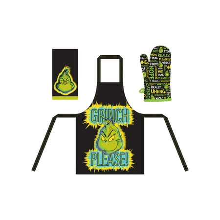 

Dr. Seuss The Grinch Please Kitchen Textile Apron Set of 3