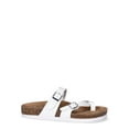 thumbnail image 3 of Time and Tru Women's Asymmetric Strap Flat Footbed Sandals, Sizes 6-11, Wide Width Available, 3 of 5