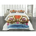 thumbnail image 3 of Ambesonne King Quilted Bedspread Set 3 Pcs, Royal Noble Family Crown, Queen Size, Multicolor, 3 of 5