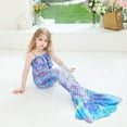 thumbnail image 2 of Girls' Swimsuits Bathing Suits Baby Sleeveless Slip Colorful Gradient Mermaid Bikinis Set Tail Fish Scale Set Rash Guard for Kid Girl 12-13 T, 2 of 5