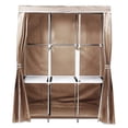 thumbnail image 5 of Clothes Organizer 3 Hanging Rod Shelf Portable Closet with Cover Clothes Rack Standing Closet Beige Clothes Storage Wardrobe Garment Cabinet, 5 of 8