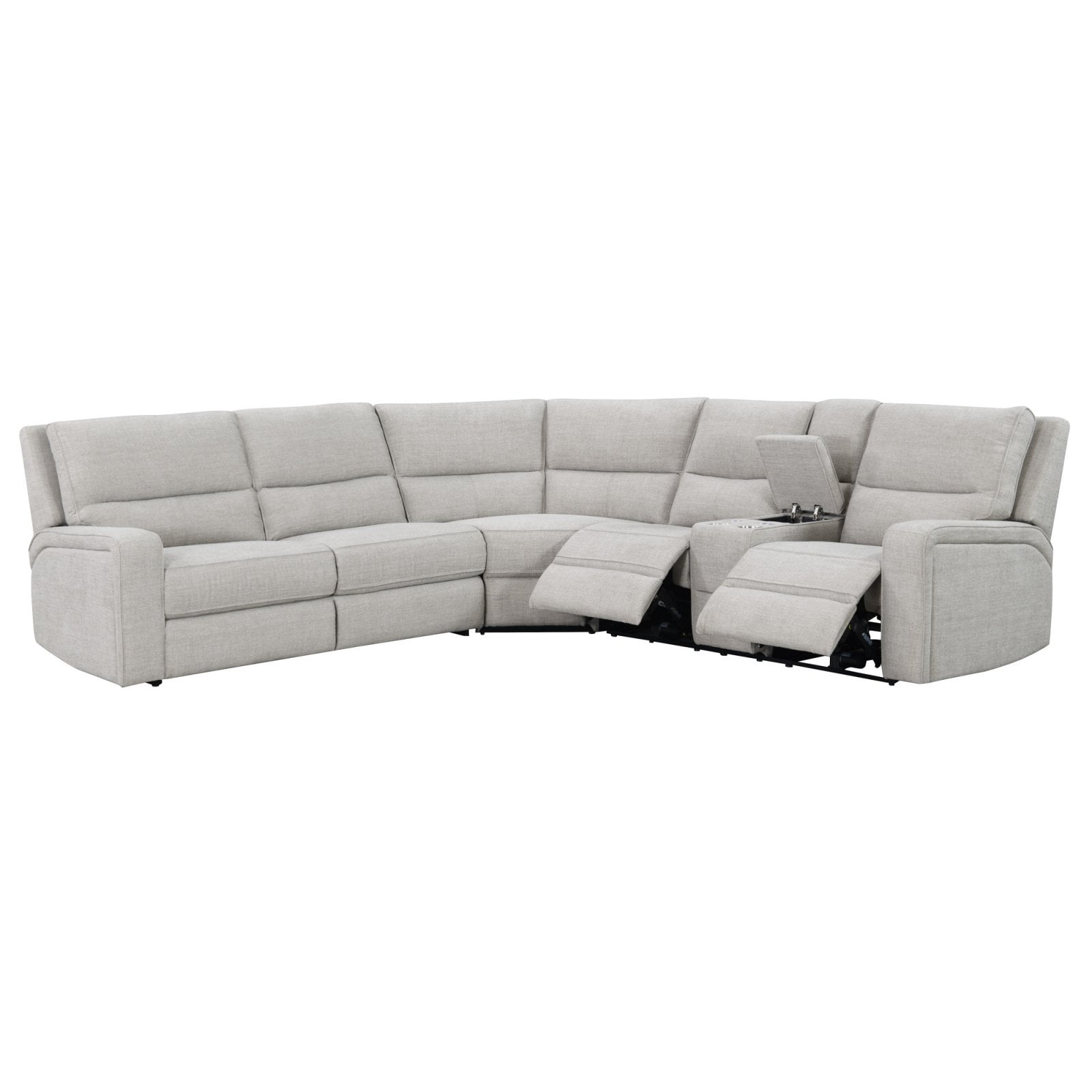 3 Pc Microfiber Sectional Sofa With Recliner And Queen Sleeper Baci
