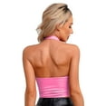 thumbnail image 2 of iiniim Women's PU Leather Crop Top Bustier Push Up Corset Tops Tank Vest Size S-4XL Pink 4XL, 2 of 7