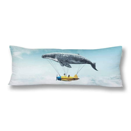 Gckg Blue Whale Sea Life Fish Pillow Covers Pillowcase Zipper