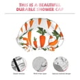 thumbnail image 4 of Carrot Pattern Daucus Shower Cap, Reusable Bath Hair Hat for all Hair Lengths Hair Cover with Elastic Band Double Waterproof Layers Bathing Hat, 4 of 5