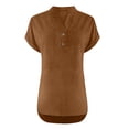 thumbnail image 4 of Womens Shirts Fashion Casual V Neck Button Short Sleeve T Shirt on Sale, 4 of 6