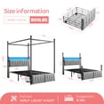 thumbnail image 6 of EnHomee Canopy Bed Frame Full with Headboard Upholstered Bed Frame with 2 Storage Drawers & LED Lights & Charging Station & 4 Removable Posts,Grey, 6 of 9