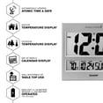 "Sharp Atomic Clock with Indoor Temperature, Large 3"" Display, Desk Time, Wireless Outdoor