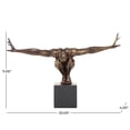 thumbnail image 4 of 4" x 11" Bronze Polystone Diver Sculpture with Black Base, by DecMode, 4 of 19