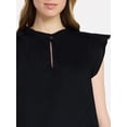 thumbnail image 5 of Time and Tru Women's Cotton Split Neck Top with Flutter Sleeves, Sizes XS-XXXL, 5 of 6