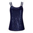thumbnail image 5 of CFLVAEK Sequin Tank Tops for Women Loose Fit Spaghetti Strap Party Club Shirts Sparkly Glitter V Neck Cocktail Party Camisole 2025 Blue XXL, 5 of 10