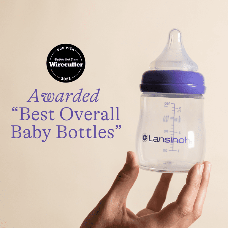 Lansinoh Anti Colic Baby Bottles for Breastfeeding Babies 3 ct 5 fl oz Slow Flow Nipples Size S Walmart