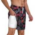 thumbnail image 3 of Goofa Colorful Hawaii Palms Printed Men's Swim Trunks Board Shorts Quick Dry Mens Swimming Trunks with Compression Liner,Breathable Fit Hawaii Beach Shorts-X-Large, 3 of 9
