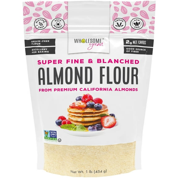 Wholesome Yum Premium Fine Ground Blanched Almond Flour, 16 oz - Gluten Free, Non GMO, Keto Friendly