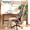 thumbnail image 3 of COOLHUT Mid-Modern Ergonomic Home Office Chair, Faux Suede Task Desk Chair with Removable Armrests, Accent Chair Designed Mid To High Backrest With Back Support, Swivel Rolling & Rocking Tilt, 3 of 11
