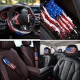 thumbnail image 4 of Uorisanigo American Flag 14 Pack Cars Seat Covers Sets Car Steering Wheel Cover and Cars Headrest Cover Auto Armrest Cover Water Cup Pad Auto Seat Belt Cover Elastic Soft for Car and SUV, 4 of 6