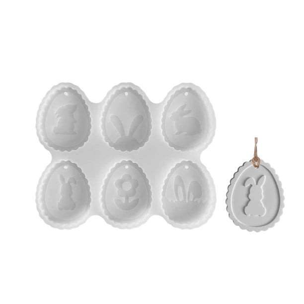 Llavero con colgante de conejo de Pascua de yeso Resina epoxi para manualidades DIY (2)