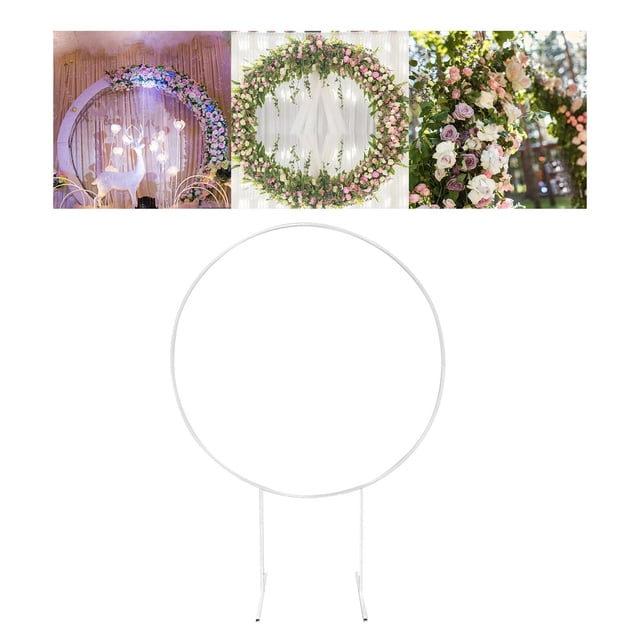 de marco de arco de boda, soporte de fondo de círculo de boda de alta resistencia, grosor redondo para fiesta, boda, graduación, decoración de Blanco 15m 9 Tubo Macarena arco de boda