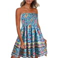 thumbnail image 2 of Robe d'Été Sans Manches Vintage pour Femmes Boho Floral Longueur Genou Ligne A Cocktail (Orchidée, S), 2 of 8