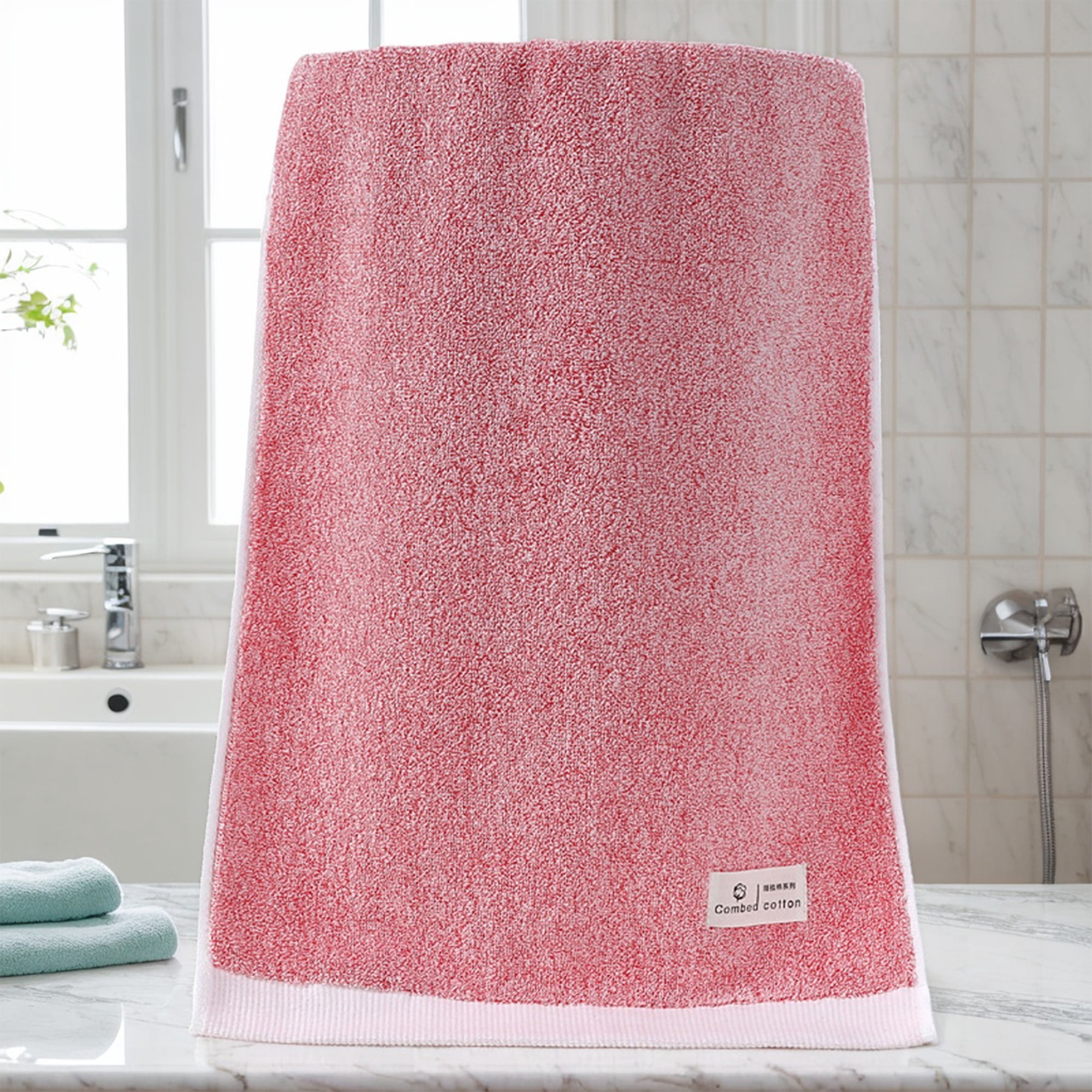 Unique Bargains Solid Hand Towels Soft Absorbent Pink 2-Pieces