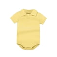 thumbnail image 2 of Asxite Toddler Romper Solid Collared Short Sleeve Bodysuit Casual Breathable Airy Summer 0-24M, 2 of 6