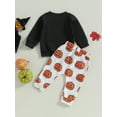 thumbnail image 4 of Cenuakty Baby Boys Girls Halloween Outfits, Long Sleeve Sweatshirt + Pumpkin Pants Set Toddler Clothes, 4 of 9