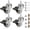 1 Inch, variant on 2 Inch Threaded Stem Caster Wheels, Metric M10 x 25MM Swivel Screw Set of 4 | Silent Bearing Rolling, Small Rubber  Casters for Wire Shelving, Carts, Furniture, 264 lb Capacity, 2 with Brakes
