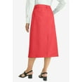 thumbnail image 2 of Jessica London Women's Plus Size True Fit Button-Front Midi Skirt, 2 of 3
