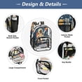 thumbnail image 4 of Iauyy Clear Backpack Heavy Duty PVC Transparent Backpack for College Workplace, Retro Astro Space, 4 of 8