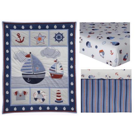 Lambs Ivy Bedtime Originals Sail Away 3 Piece Crib Bedding Set